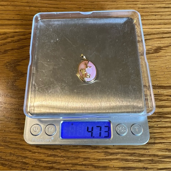 925 Sterling Silver Gold Plated Pink Conch Shell Pendant - Picture 7 of 10